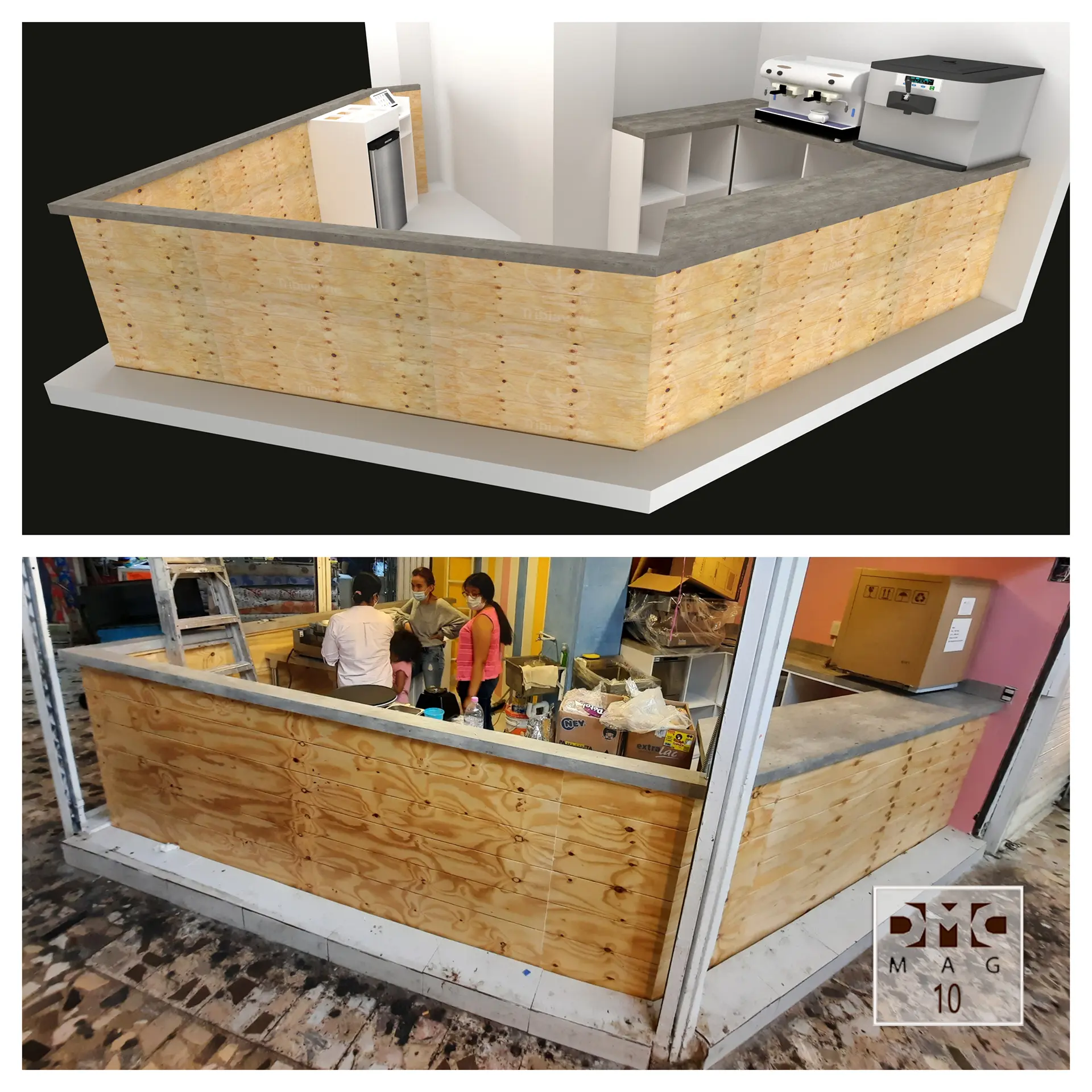 Render y mueble terminado